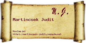 Martincsek Judit névjegykártya